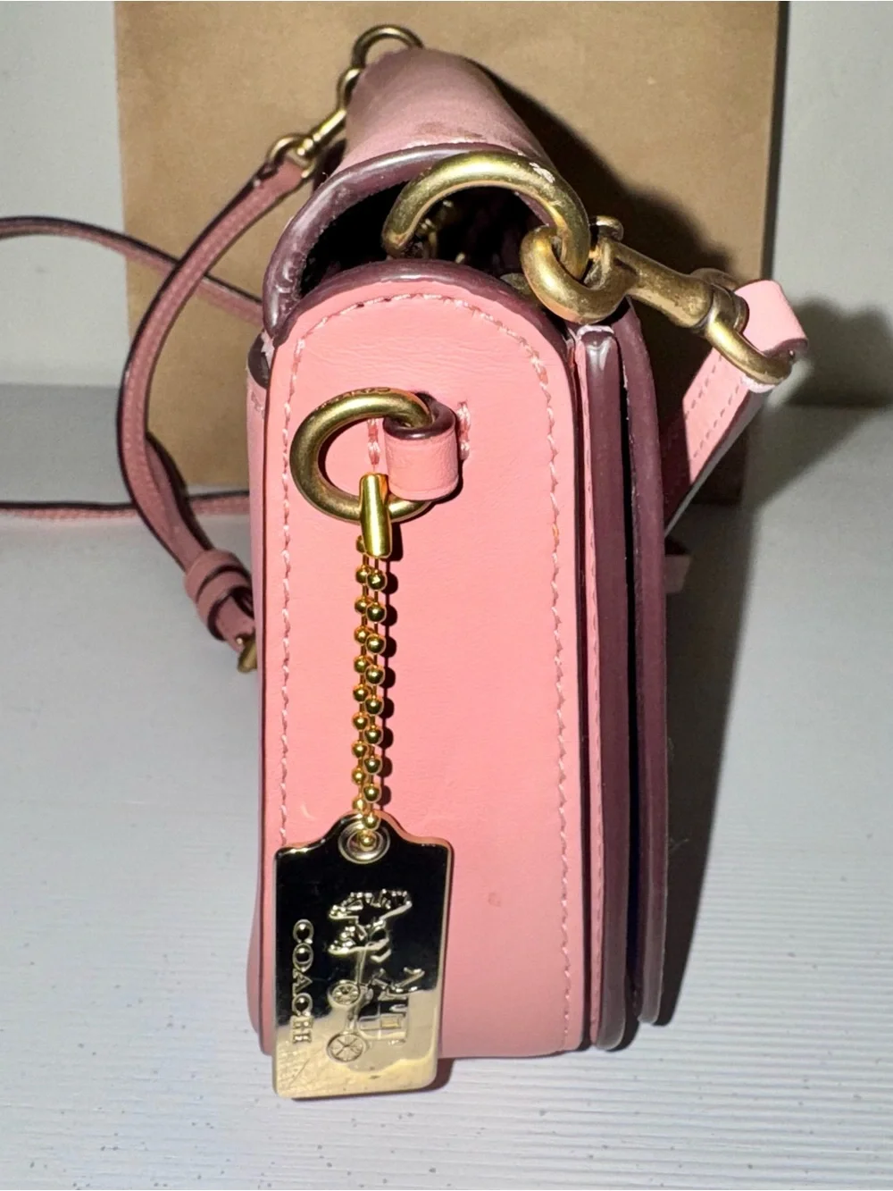 Coach 1941 Dinky Glove tanned Leather Crossbody bag in Pink Oxblood 2018 - 37296